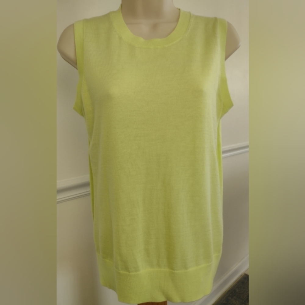 Banana Republic Merino Wool Shell in Luminous Lemon Sleeveless Tank NWOT size S